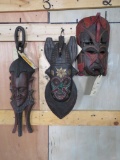 3 Carved & Painted African Tribal Masks (3x$)