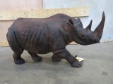 Carved Wooden Rhino DECOR