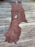 Beautiful- RARE HIPPO Leather Rich, Brown color, SOFT, 8 foot 3 inches long, 13 to 34 inches wide, M
