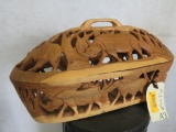 Carved Wooden Basket 21