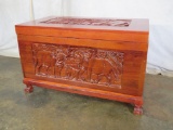 Beautiful Carved Big 5 Wooden Chest DECOR