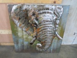 Gorgeous Elephant Painting on Wooden Posts 31.5