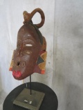 Carved Tribal Mask on Stand