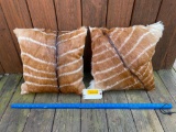 2Beautiful, NYALA Hide pillows, leather back, Awesome Taxidermy Western/Ranch/Safari - log Cabin Dec