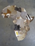Really Cool Hide Patchwork Rug in the Shape of Africa TAXIDERMY DECOR