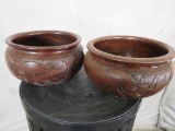 2 Carved Wooden Bowls (2x$) DECOR