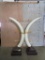 Set of Really Nice Reproduction Ivory Elephant Tusks on Bases TAXIDERMY