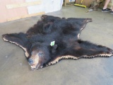 Felted Black Bear Rug w/Mounted Head 6'2