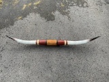 HUGE set of TEXAS Longhorn, Steer Horns, cow hide & leather covering, 6 foot & 6 inches wide tip to