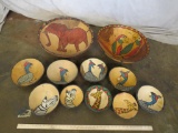 Lot of 11 Wooden Painted Bowls (ONE$) DECOR