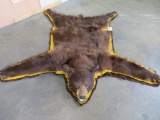 Felted Cinnamon Phase Black Bear Rug w/Mounted Head 75