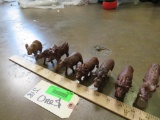 Lot of carved Wooden African Animals (ONE$) DECOR