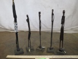 5 Carved Wooden African Statues (ONE$) DECOR