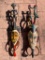 2 VERY ORNATE carved old African masks, wall hangings, or have display stands 26&27 inches tall - lo