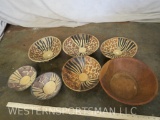 Lot of Painted Wooden African Bowls (ONE$) DECOR