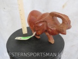 Carved Wooden Elephant Statue DECOR