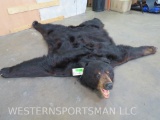 Felted Black Bear Rug w/Mounted Head 6'x69