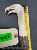 Beautiful, BALD EAGLE head, carved in a Stag antler - 6 1/2 inches long X 2 3/4 inches wide, knife h