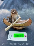 CUTE, little Chipmunk in Canoe, NEW, Taxidermy, 8 inches long X 6 inches tall, Great log cabin, ranc