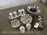 Handpainted Ceramic Set of Dishes from Zimbabwe