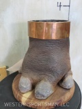 Super Cool Hippo Foot Canister w/Bronze Rim TAXIDERMY ODDITY