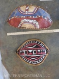 2 Leather Painted Shields (ONE$) DECOR