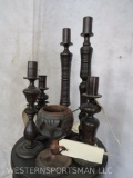 6 Wooden Candle Stick Holders (ONE$) DECOR