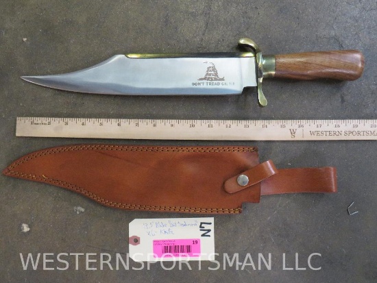 13.5" Blade, "Don't Tread on Me" XL Knife w/Leather Sheath