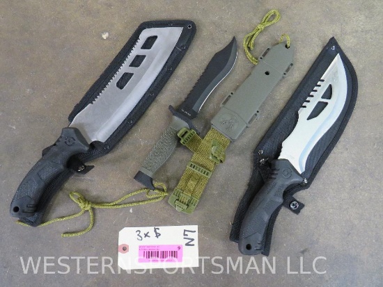3 Tactical Knives w/Sheaths (3x$)