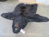 Felted Black Bear Rug w/Mounted Head 6'3