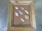 7 Authentic Prehistoric Arrowheads in Frame 14