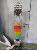 Beaded Shelled Hat Namji Doll from Cameroon 20.5