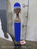 Blue Beaded Hat Namji Doll from Cameroon 24 1/2