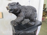 Bronze Walking Bear on Marble Base -No Makers Mark