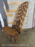 Hand Carved African Wooden Folding Chair