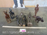 Box Lot of Several Small African Art Pieces (ONE$)