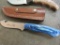 3 Knives w/Leather Sheaths and Neat Handles (3x$)