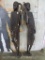 2 XL African Art Figures Carved Wood Male & Female w/Ivory Inlay (2x$)