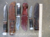 3 Vintage Remington UMC Knives w/Sheaths (3x$)
