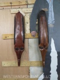 2 Hand Carved Wood African Masks, Male & Female (2x$) DECOR
