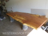 Pecan Wood Slab Table w/Reproduction Elephant Legs