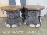 2 Very Cool Elephant Foot Stools New Taxidermy (2x$)