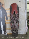 Huge African Tribal Mask Hand Carved from Wood & Painted (Masculine)