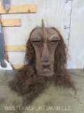 XL Songye Tribe Mask (Vintage) Carved Wood Mask w/Beard AFRICAN ART