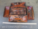 African Teakwood Painted Tray Set (ONE$)