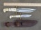 2 Knives w/Leather Sheath and Nice Bone Polished Handles (ONE$)