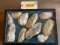 10O LD, Archaie Chert Blades, 8,000 to 10,000 years old, in display case 12 1/4 inches X 8 1/4 in