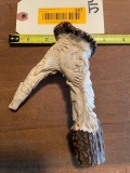 Beautiful, carved Stag antler, - cane or knife handle, 6 inches long 4 inches across , Indians, wolv
