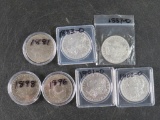 7 Morgan Silver Dollars, 1881, 1883-0, 1887-0, 1898, 1896, 1901-0, 1902-0