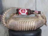 Lifesize Armadillo Drinking Lonestar (bottle is removable) TAXIDERMY